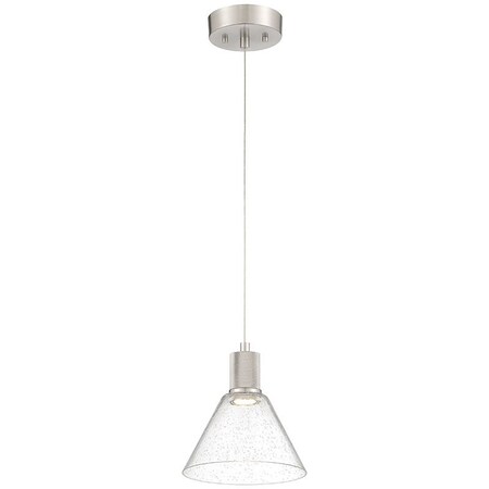 Access Lighting Port Nine Martini, Martini LED Pendant, Brushed Steel Finish, Seeded Glass 63140LEDD-BS/SDG